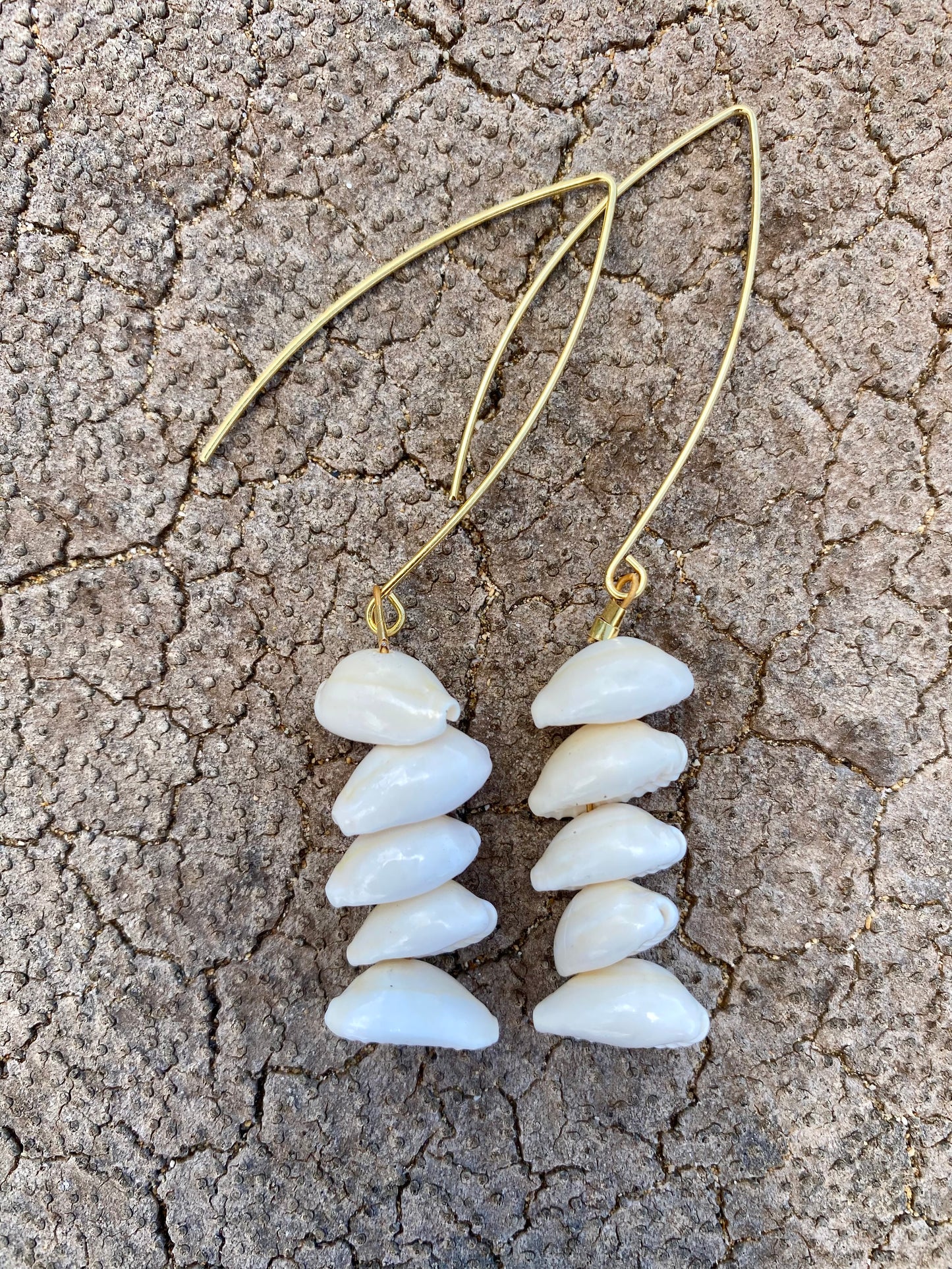 Earrings•Cowrie Ikaika with Marquise Ear wire•Small